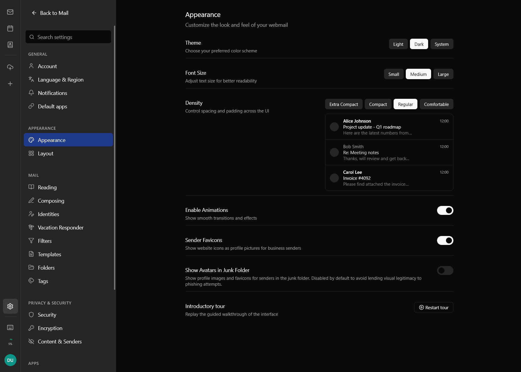 Settings · accounts & signing