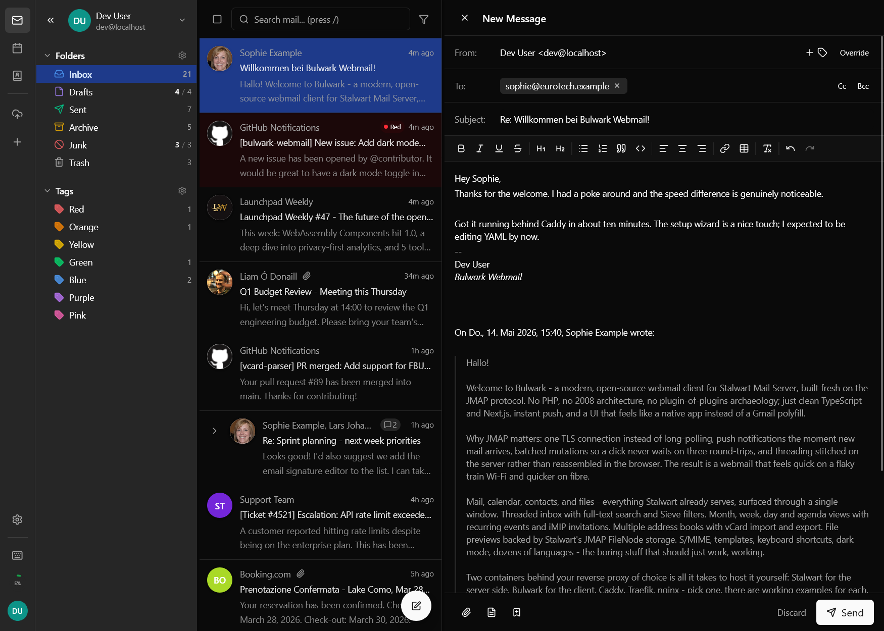 Bulwark email composer