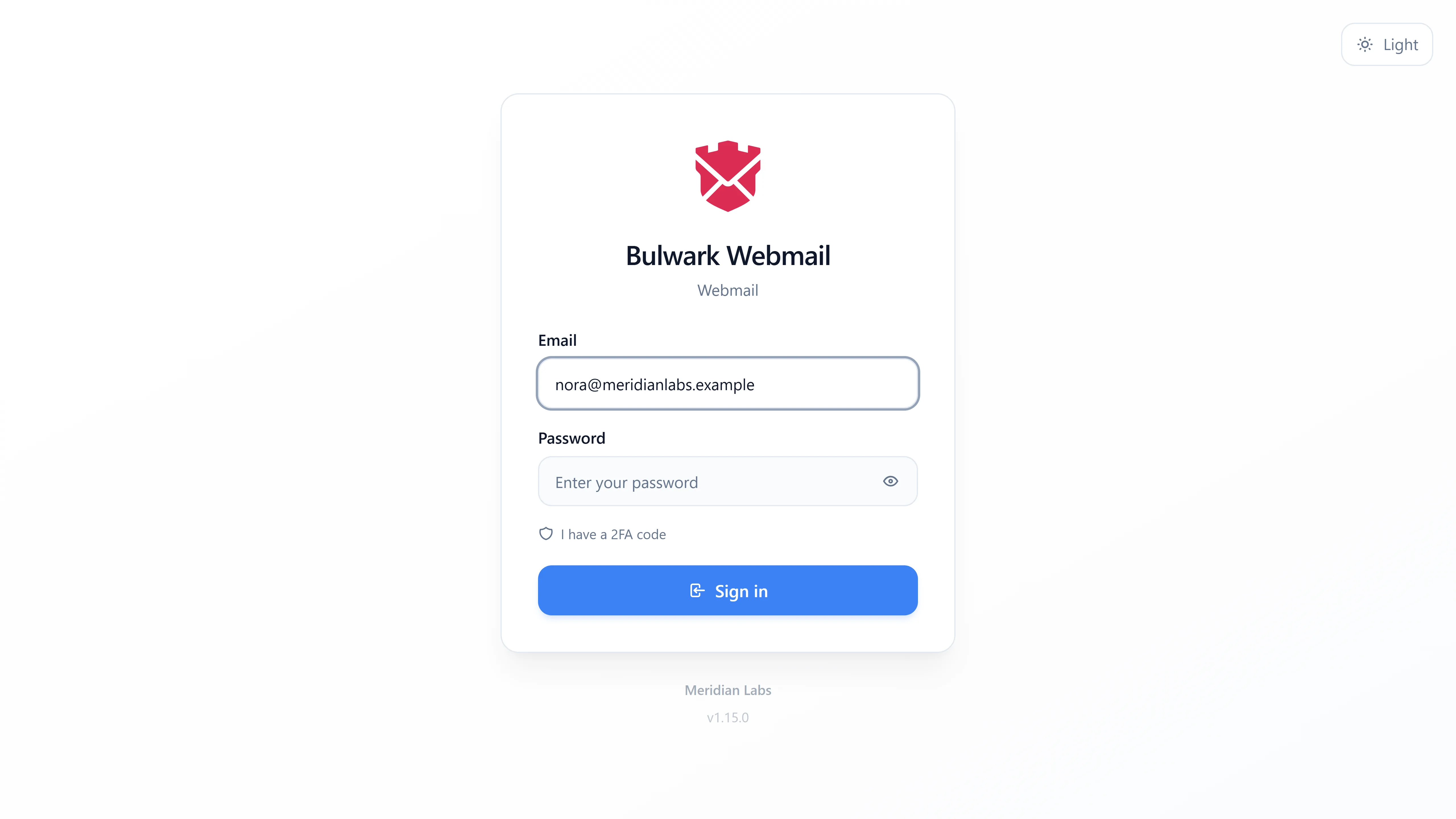 The login page with the password form